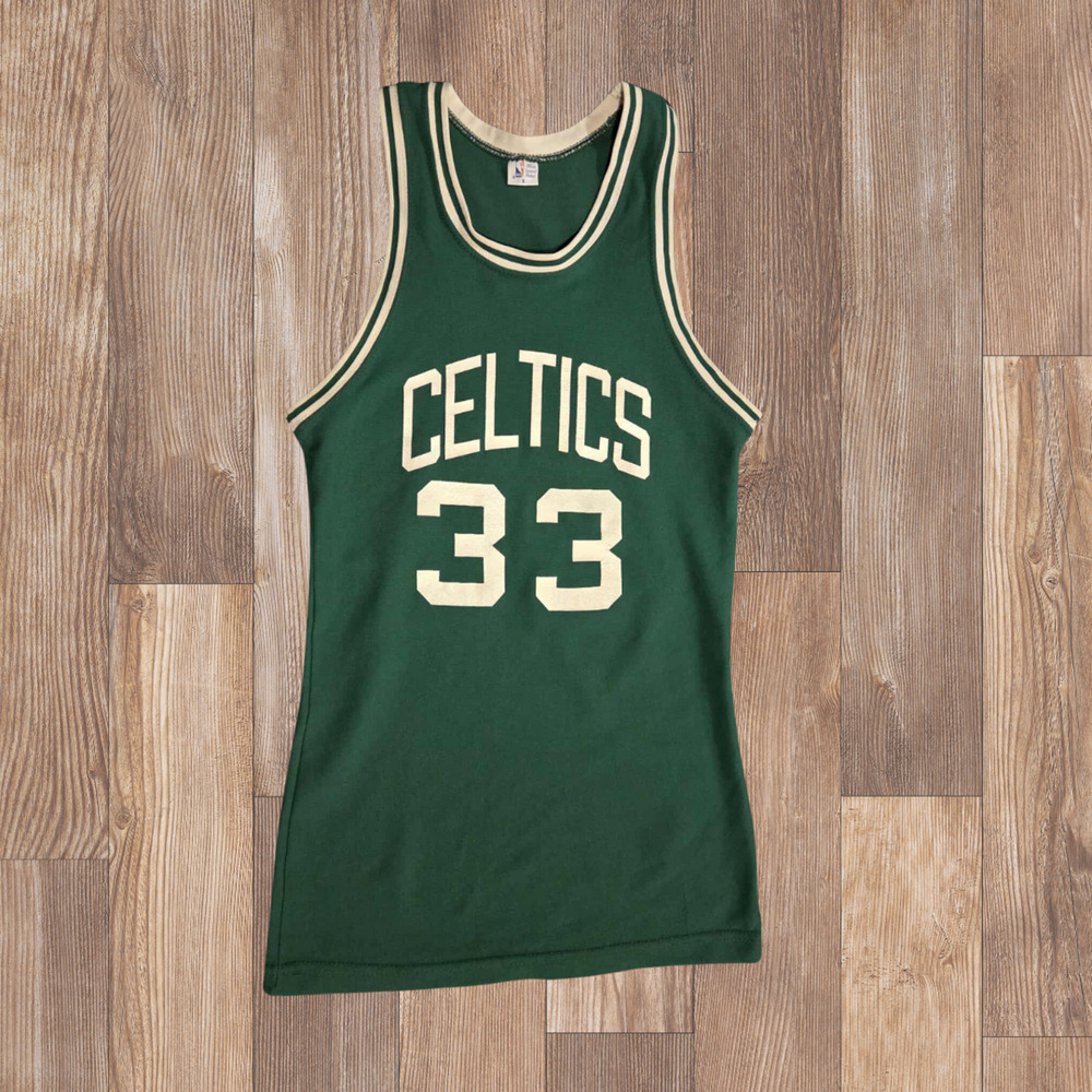 Vintage 90s Larry Bird #33 Celtics Jersey Men’s Small Green NBA Iron-On Letters